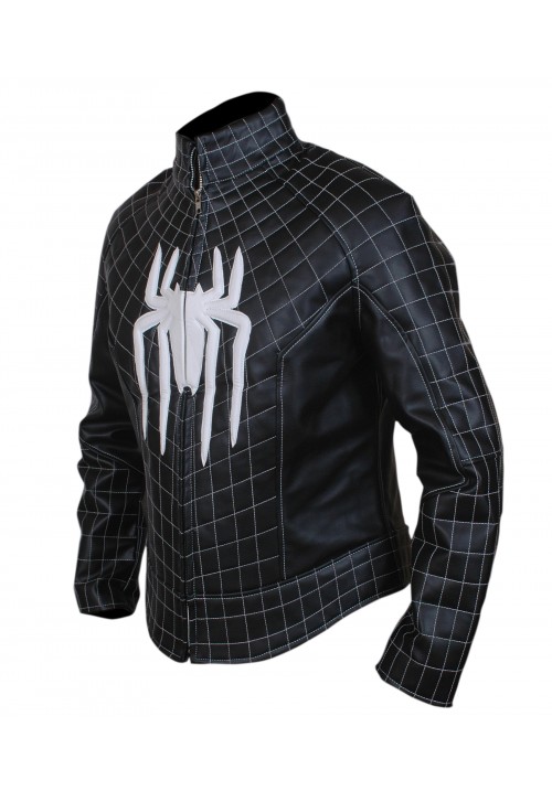 The Amazing Spiderman White Logo Jacket with Padded 